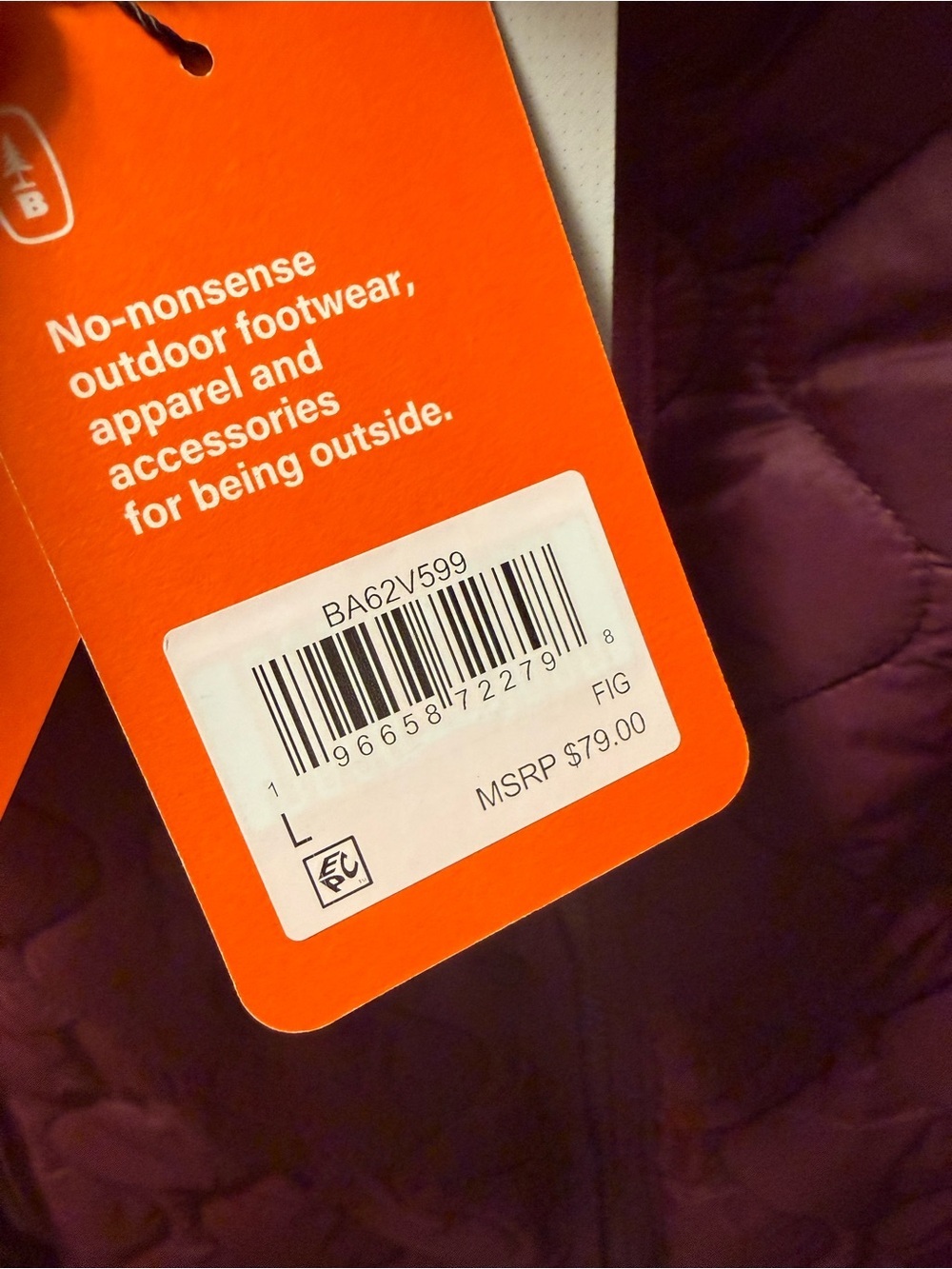 NWT Bass Outdoor Packable Quilted Puffer Vest Plum Fig Purple Large Lightweight - Picture 6 of 9